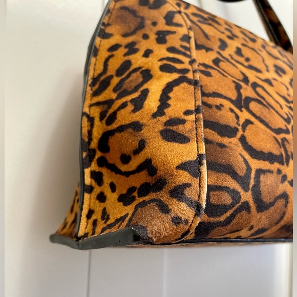 By Far Charlotte Leopard Print Suede Top Handle Mini Bag - Picture 5 of 13